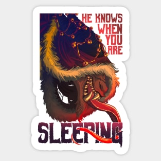 Krampus knows when you are sleeping Sticker